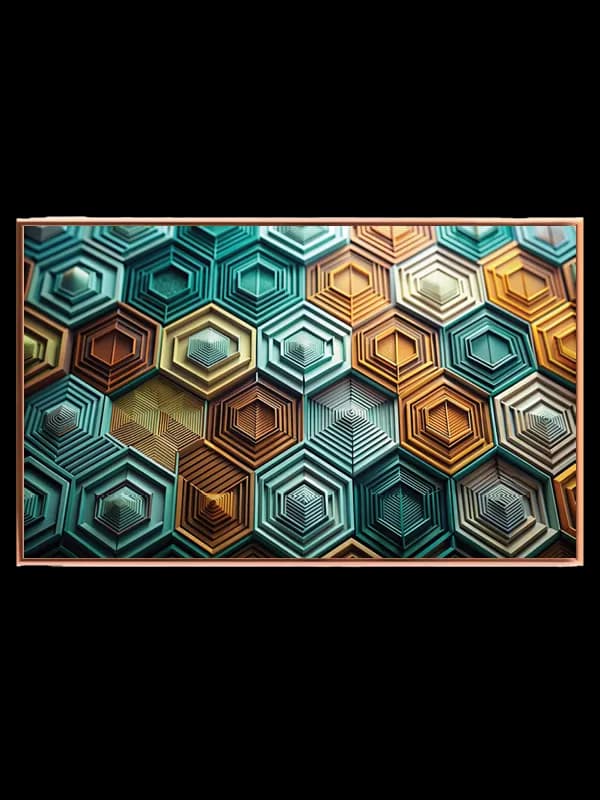 Geometriske Sekskanter i Teal
