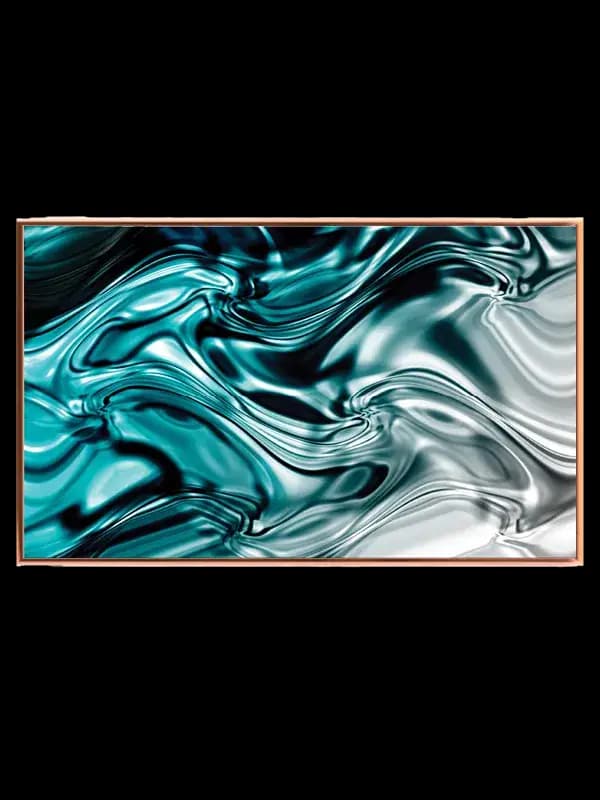 Flydende Turquoise Krom Abstraktion