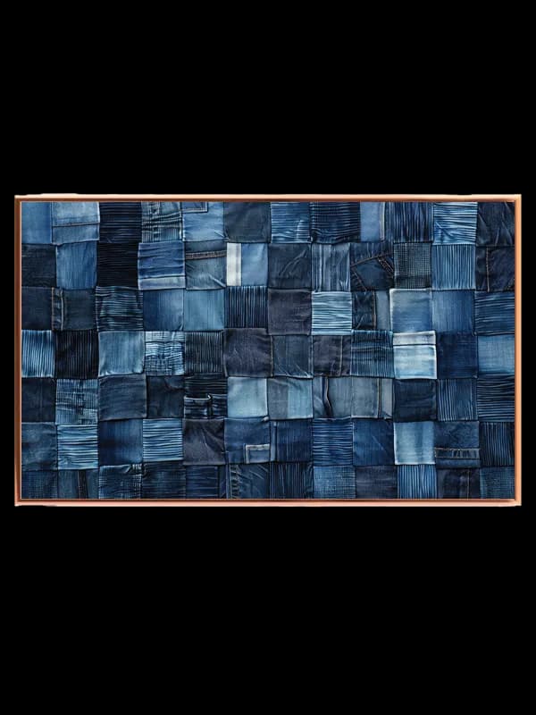 Patchwork af Blå Denimfelter