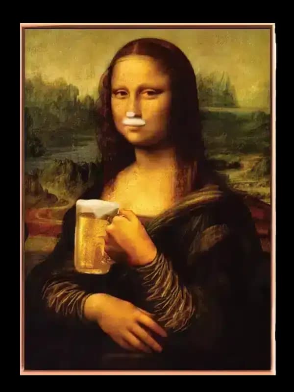 Mona Lisa med ølglas