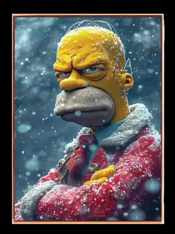 Vinterportræt af Homer Simpson