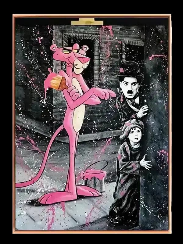 Grafisk Pink Panther Street Art