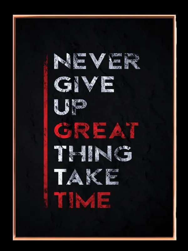 Motiverende Aldrig Giv Op No1 Plakat