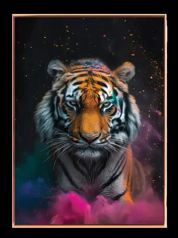 Tiger With Colorful Smoke Plakat