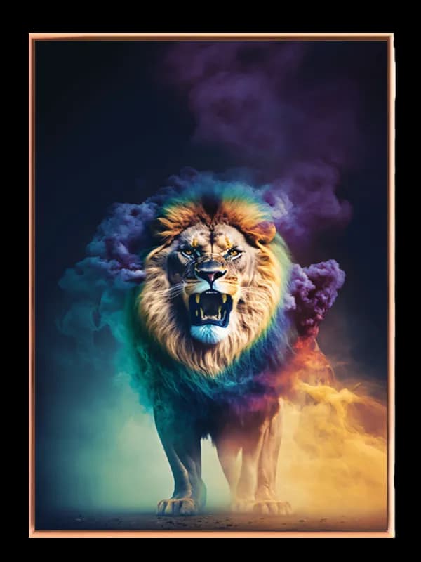 Lion Color Smoke Plakat