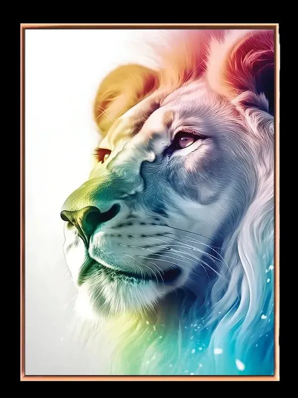 Lion Colorful Portrait Plakat