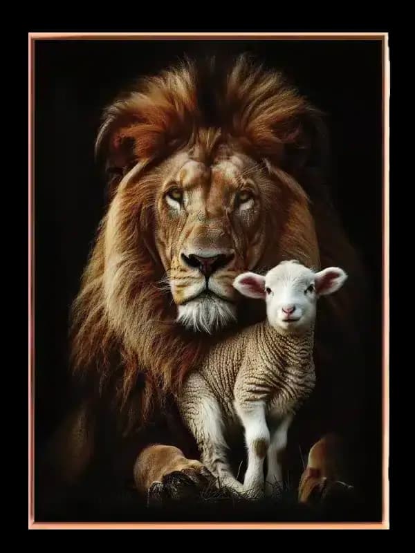 Lion With Lamb Plakat