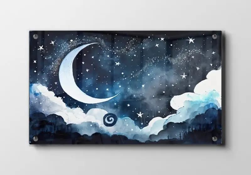 Dreamy Crescent Moon Night Plakat