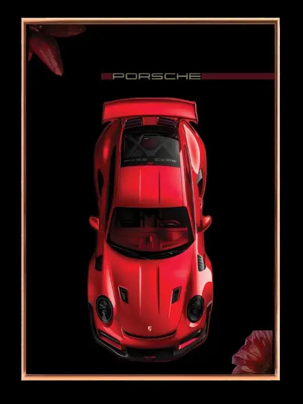 Rød Porsche Sportsvogn